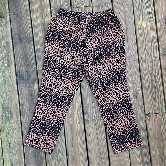 Women With Control Leopard Flocked Ponte Knit Slim Leg Pants - Picture 4 of 6